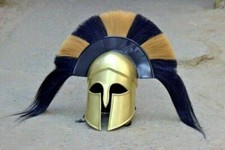 Medieval Knight Warrior Helmet Greek Corinthian Helmet With Plume