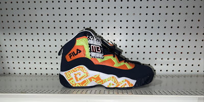 FILA MB Mens Basketball Shoes Size 10 Navy Blue Orange Neon