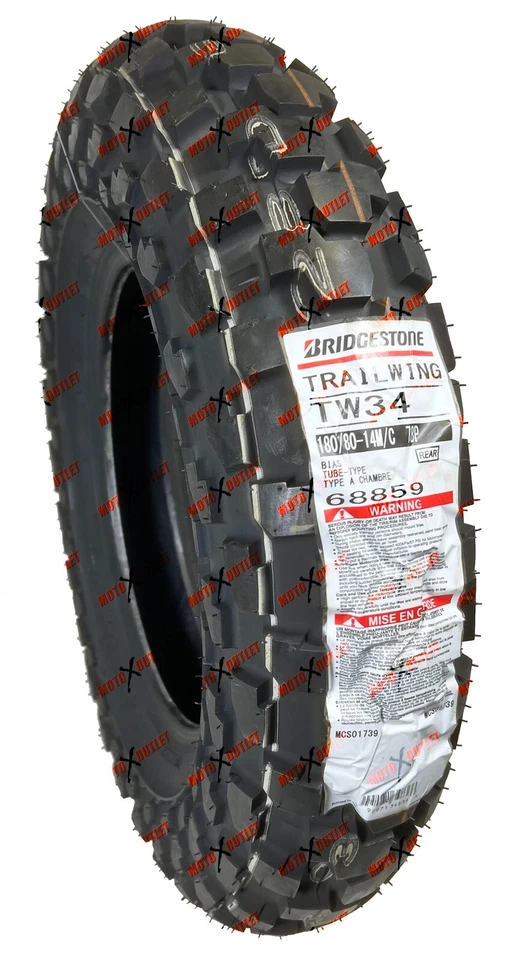 Bridgestone 180/80-14 Tire Tube Combo Trail Wing TW34 Rear Yamaha TW200 68859 - Image 3 of 4