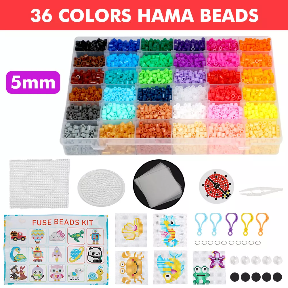 5mm For Perler/Hama Beads Kit Kids Fun DIY Craft 24/36 Colours Set Gift Toys