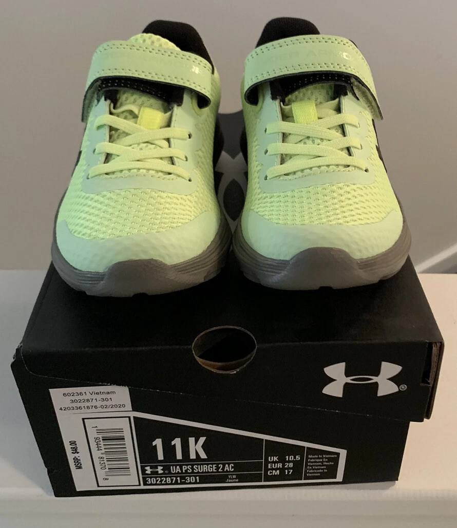 barrera Lleno fe Kids Under Armour PS Surge 2 AC Unisex Size 11K Volt Yellow Shoes  3022871-301 | eBay