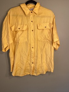 yellow silk blouse ladies