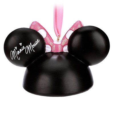 Disney Store Minnie Mouse Ear Hat Ornament Holiday Christmas Sketchbook Bow  NEW