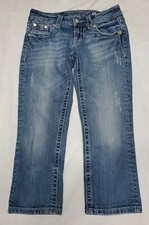 Miss Me Distressed Medium Wash Capri Jeans Size 26