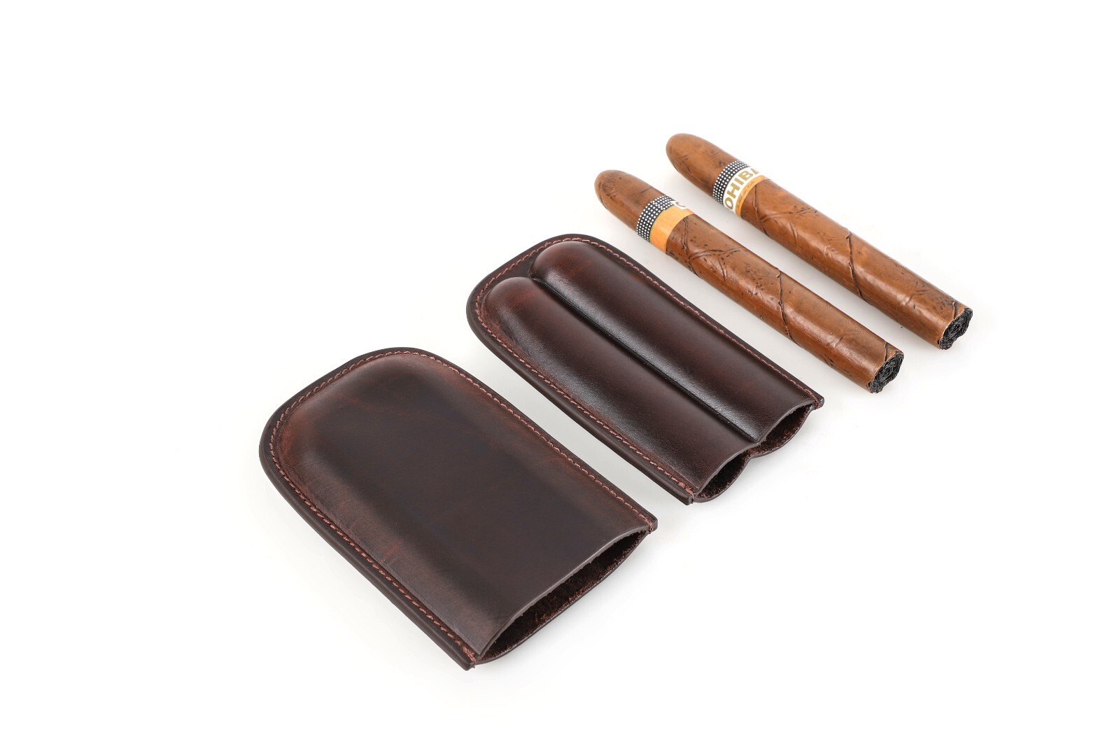 Portable Genuine Leather Humidor Box Cigar Storage Case Pouch Travel