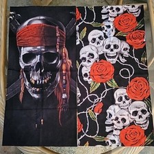 Skull Theme Headwear Face Wrap Tube Seamless Bandana Mask Lot of 2