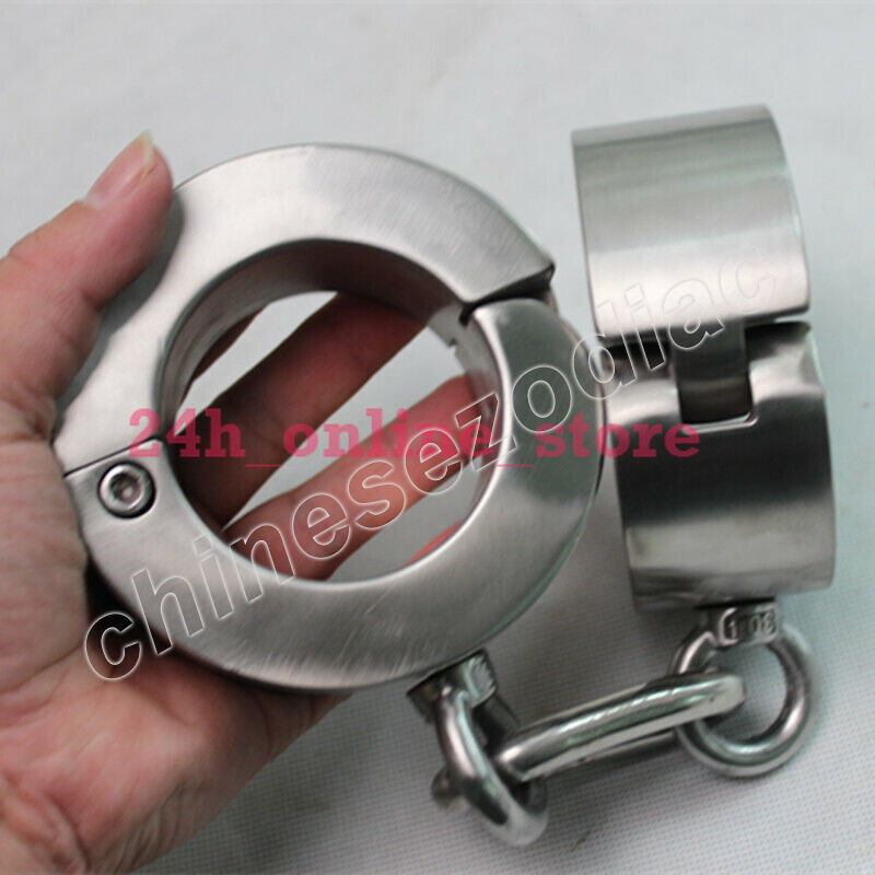 Stainless Steel Self-binding Handcuffs Leg Shackles Bundle Binding Collar Press Lock Bracelet main image 1