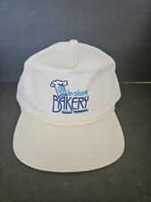 BEAUTIFUL YUPOONG BRAND VINTAGE IN-STORE BAKERY WHITE ADJUSTABLE STRAP HAT CAP  