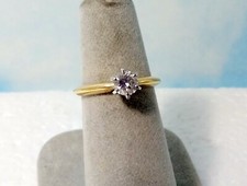 14K YELLOW GOLD ROUND DIAMOND SOLITAIRE ENGAGEMENT RING  .57 CT  SZ 6  NEW