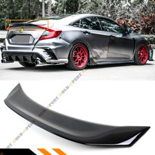 For 16-21 Honda Civic Sedan V3 Glossy Black Highkick Duckbill Trunk Spoiler Wing
