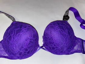 VICTORIA SECRET BOMBSHELL BRA ADD 2 CUP PLUNGE Super Push UP NEW Shine Strap