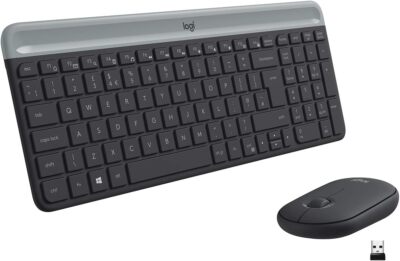 Logitech MK470 Slim Combo Kabelloses Tastatur-Maus-Set UK QWERTY-Layout Graphit 