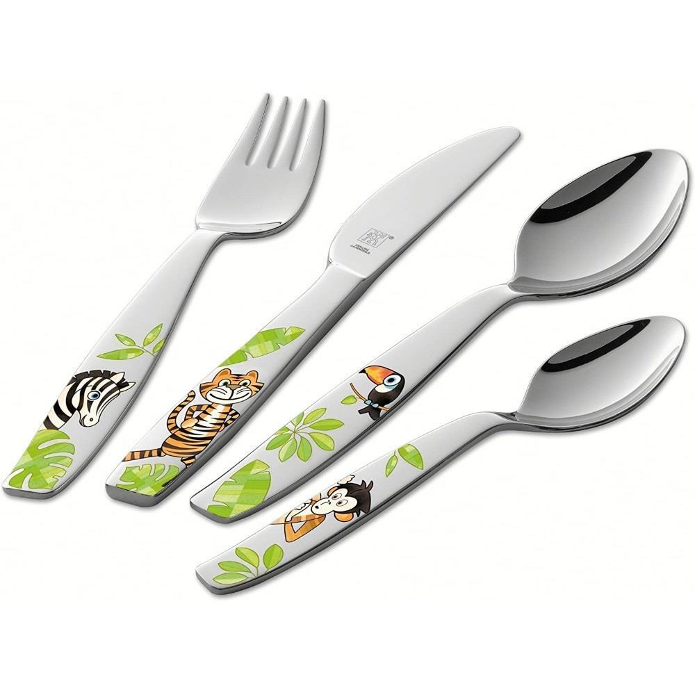 Zwilling set 4 posate bambini acciaio inox 18/10 modello Jungle