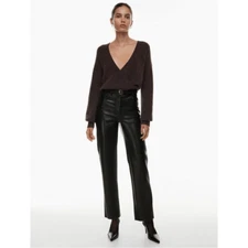 Aritzia Wilfred Melina began faux leather high waist straight pants