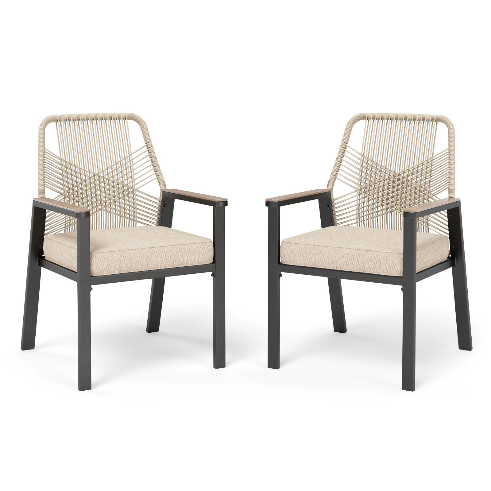 Wicker Chair Outdoor Chair Rattan Dining Chair With Cushion