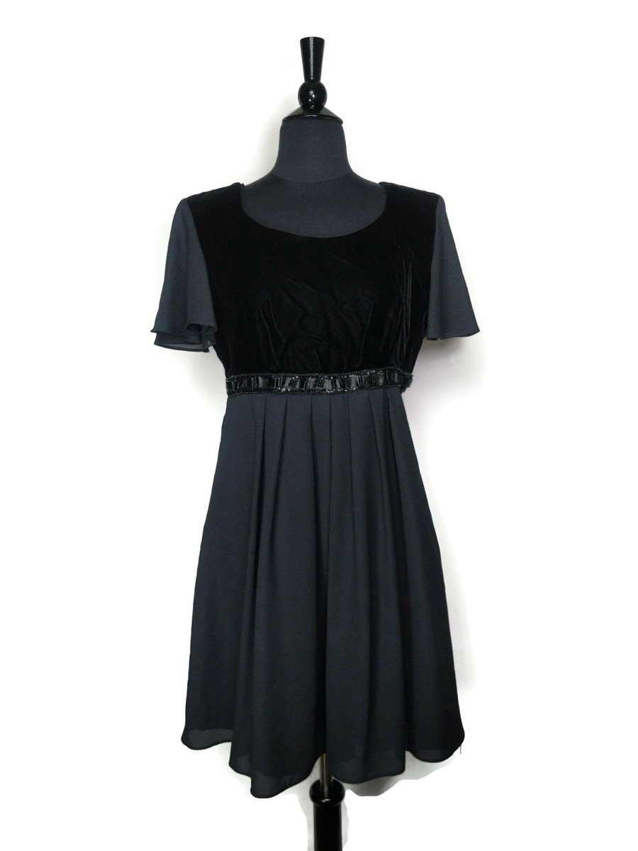 short black flared dress DROP-SLEEVE FLARE MINI DRESS main image 1