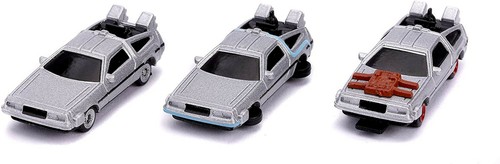 NEW Jada 31583 Back to the Future 3-Pack TIME MACHINE Nano Vehicle hollywood - Picture 2 of 2