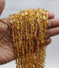 Natural Citrine Smooth Beads 13 Inch 60 CT 6 7-7 12 MM