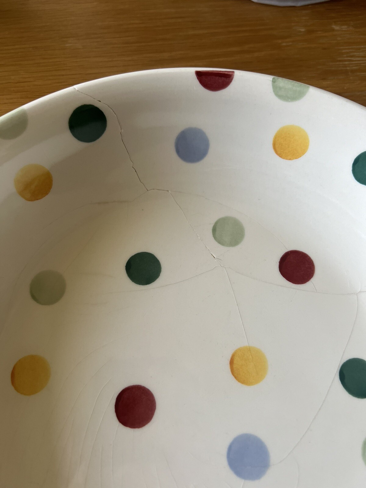 Emma bridgewater polka dot pasta bowl cracked And Crazed Ideal For