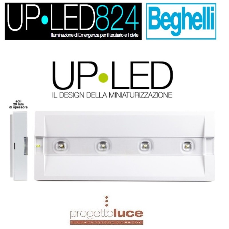 LAMPADA EMERGENZA LED BEGHELLI UP LED 2H 824S SE 100L 120'/RM IP42