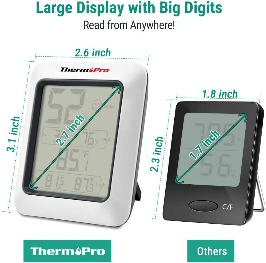 Thermomètre Hygromètre Numérique LCD - Sonde Externe 1.5m Pour Reptile, Aquarium, Incubateur (Noir)
