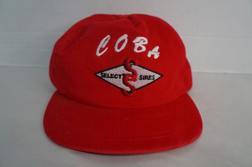 Vintage COBA Select Sires Hat Cap USA Farming Cattle Livestock Red