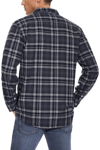 Camisa de franela a cuadros ligera informal de algodón manga larga primavera otoño para hombre - Imagen 41 de 73