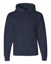JERZEES NuBlend SUPER SWEATS Hooded Sweatshirt Pullover Hoodie Navy