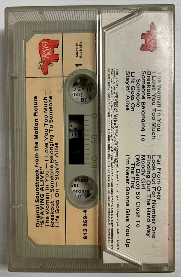 Staying Alive Movie Soundtrack Music Cassette Chromium Tape 813 269-4 RSO 1983 - Image 2 of 4
