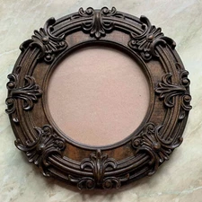 Round Frame Picture / Portrait Wall Mounted Antique Filigree Solid Wood Frames