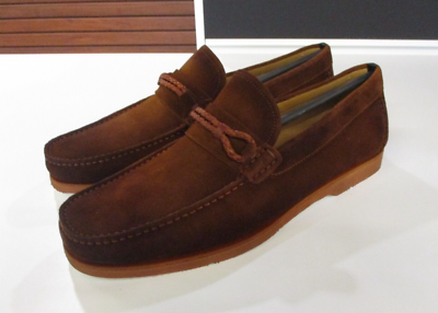 Saks Fifth Avenue by Magnanni Braided Loop Suede Cognac Loafers Size 8 - Saks Fifth Avenue by Magnanni Braided Loop Suede  main image 4