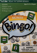Money Bingo Kids Game Play  Learn Bendon Teaching Learning 2-8 Players 5 NEW