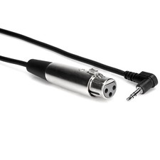 Hosa XVM-110F Camcorder Microphone Cable, XLR3F to Right-angle 3.5 mm TRS, 10 ft