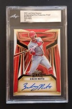 ZACH NETO 2023 LEAF METAL AUTO RED FLOOD VINYL 1/1 autograph ANGELS SWEET COLOR