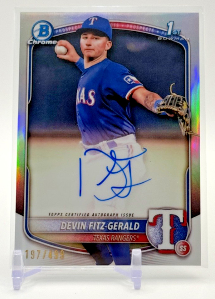 2025 Bowman 1st Chrome REFRACTOR AUTO /499 Devin Fitz-Gerald Rangers #CPA-DF