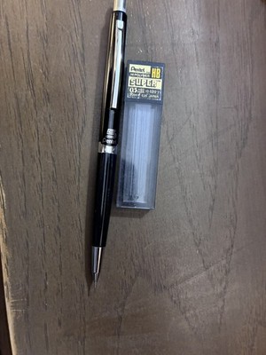 Pentel 5 SHARP EXECUTIVE Vintage Japan Black Automatic Precision Pencil + refill