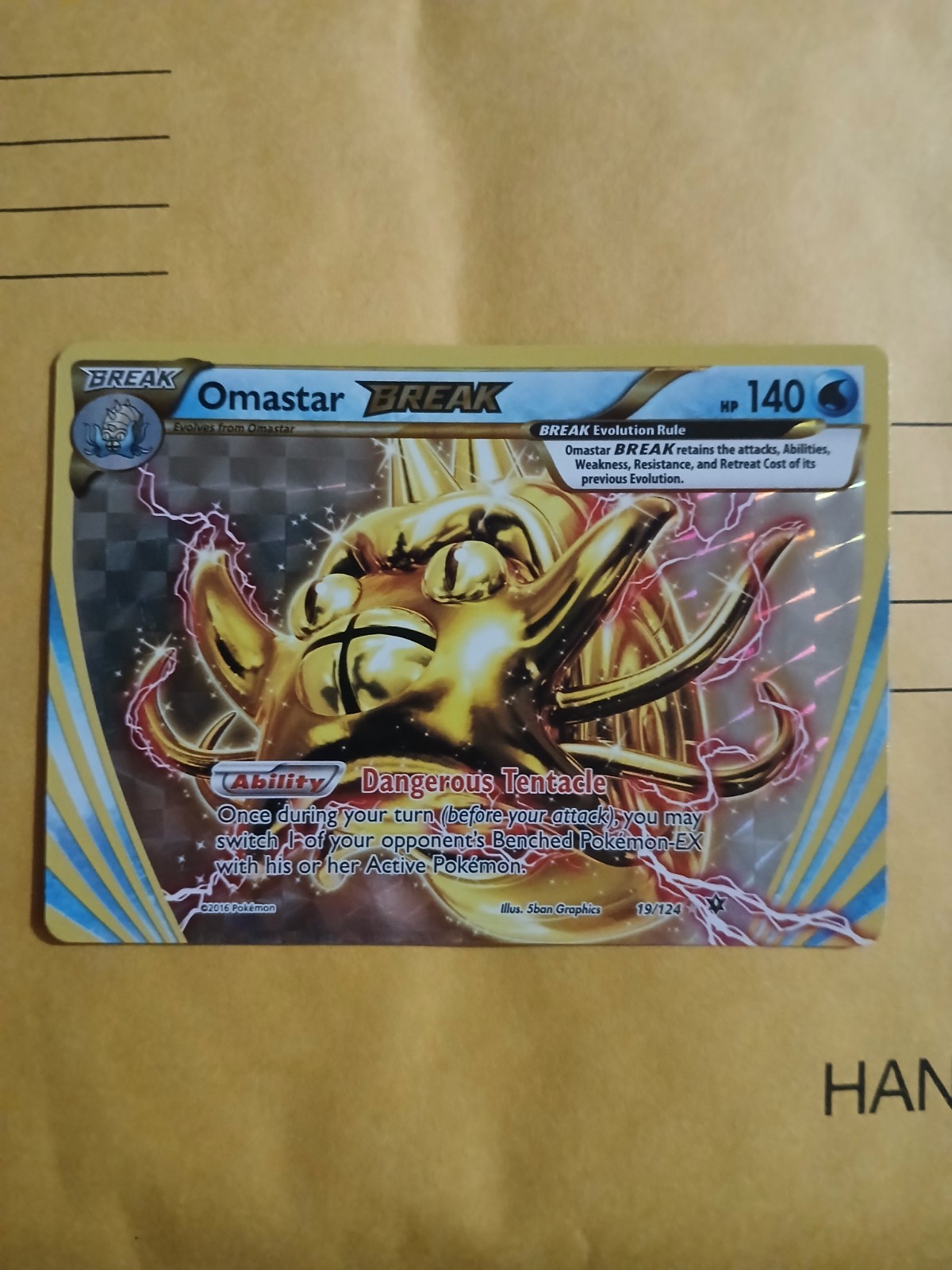 Omastar BREAK 19/124 Fates Collide Ultra Rare Pokemon Card