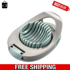 Multipurpose Egg and Fruit Slicer - Green with Stainless Steel Precision Cutters
