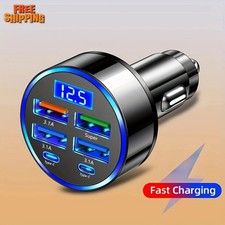6 USB Port Super Fast Car Charger Adapter for iPhone Samsung Android Cell Phone
