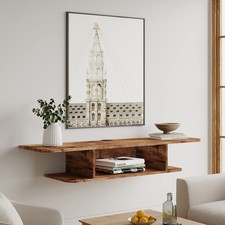 Fitueyes Floating Tv Stand Wall Mounted 41.3 Small Media Shelf Under Tv Cable