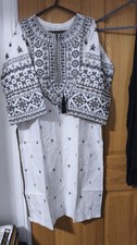 Gorgeous 3 Piece Asian Suit With Geometric Patterns. BNWT