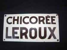ANCIENNE PLAQUE EMAILLEE CHICOREE LEROUX
