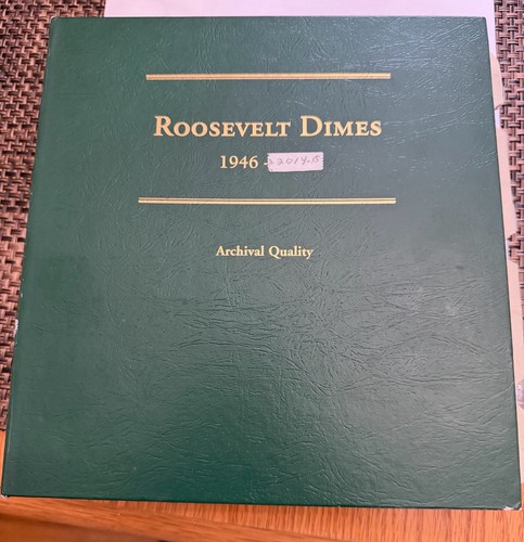 Littleton Roosevelt Dime Coin Album Book 1946-2012 with 189 Coins No Silver