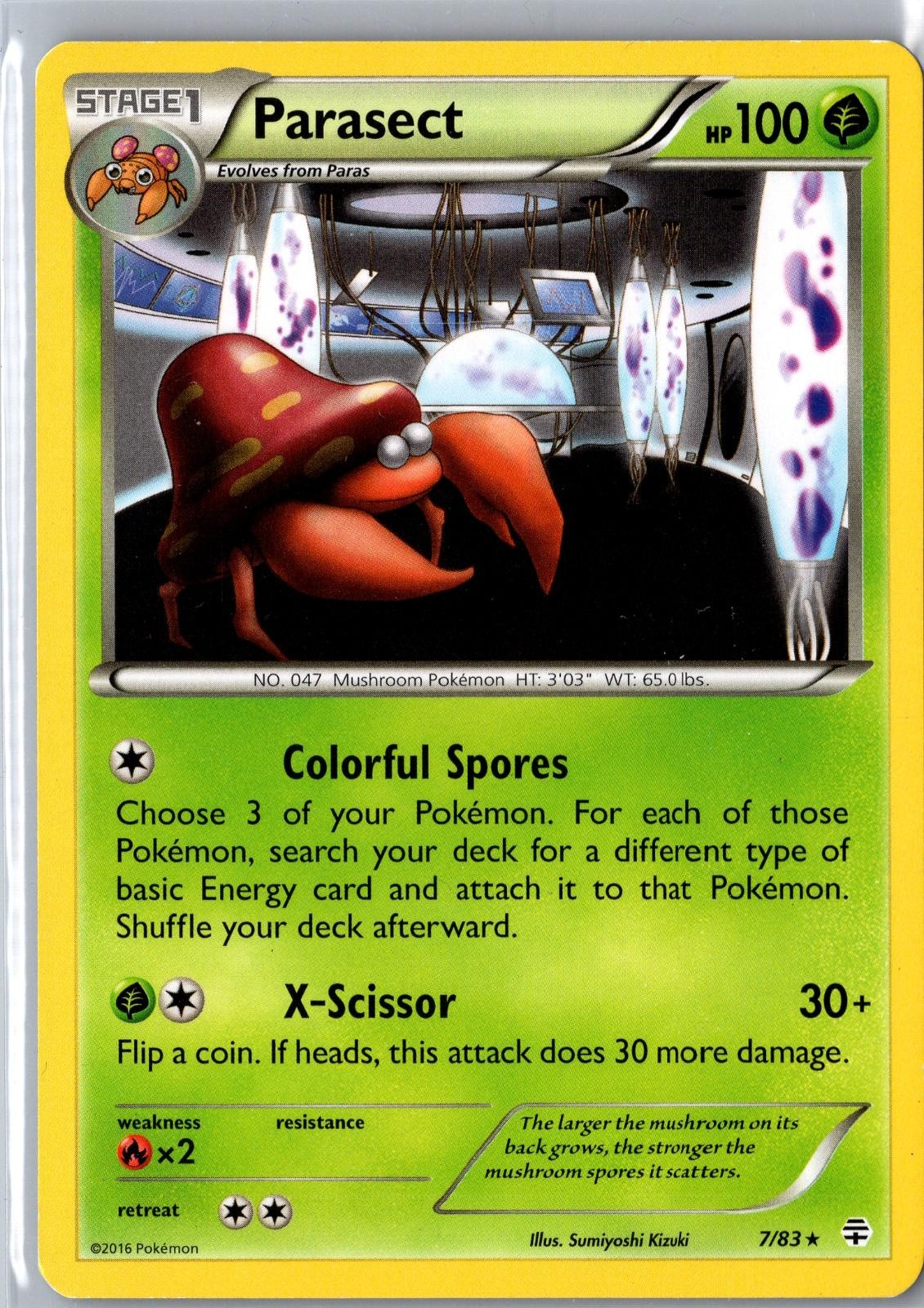Parasect 7/83 Rare Generations Pokemon Moderately Played
