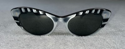 Vtg Ray Ban Bausch & Lomb Polynesia Black Silver Cat Eye Sunglasses Rare 