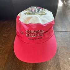 Vintage Circus Circus Hotel Casino Painter Cap Pink White Las Vegas Snapback Hat