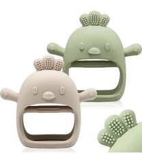 2 Pack Baby Teething Toy Silicone Teething Mitten for Babies 0m NEW
