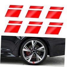 6 PCS Car Wheel Rim Reflective Stickers, Automotive Stripe Decals for 18 Red