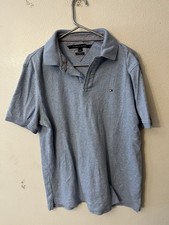 Tommy Hilfiger Men's Short Sleeve Polo Shirt Size Large L Blue Classic Fit