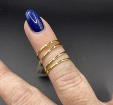 Multi Layer Adjustable Ring 18k Gold Plated Sizes 5.5-7.5 New With Tags